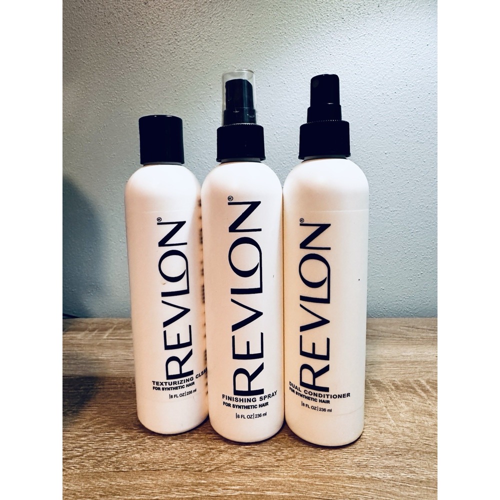 Lot 3 REVLON Finishing Spray, Dual Cond., Texturizing Cleanser 8oz Wig Care